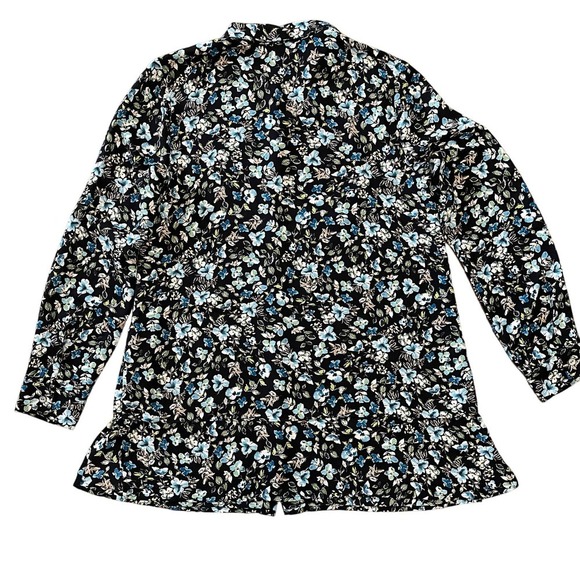J. Jill Floral Sheer Layered Long Sleeve Button Down Shirt Women's SZ Small - Picture 2 of 10